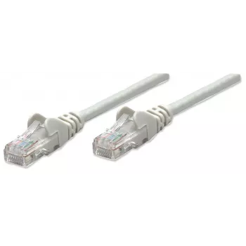 Intellinet Cabo de rede patch, Cat5e, 20m, Cinzento, CCA, U/UTP, PVC, RJ45, contactos banhados a ouro, proteção anti-dobra, proteção de ficha moldada, garantia vitalícia