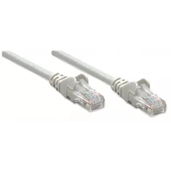 Intellinet Cabo de rede patch, Cat5e, 20m, Cinzento, CCA, U/UTP, PVC, RJ45, contactos banhados a ouro, proteção anti-dobra, proteção de ficha moldada, garantia vitalícia