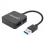 Manhattan 162296 hub USB-A de 4 portas, 4x USB-A, 5 Gbps (USB 3.2 Gen1 / USB 3.0), alimentado por barramento, de secretária