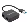 Manhattan 162296 hub USB-A de 4 portas, 4x USB-A, 5 Gbps (USB 3.2 Gen1 / USB 3.0), alimentado por barramento, de secretária
