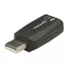 Adaptador de som Manhattan USB-A, USB-A para entrada de microfone e saída de áudio de 3,5 mm, 480 Mbit/s (USB 2.0), suporta som surround 3D e virtual 5.1, Hi-Speed USB, preto, três anos de garantia