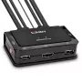 Comutador KVM Lindy 2 portas HDMI 4K30, USB 2.0 e áudio com cabo, 1920 x 1080 píxeis, preto