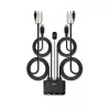 Comutador KVM Lindy 2 portas HDMI 4K30, USB 2.0 e áudio com cabo, 1920 x 1080 píxeis, preto
