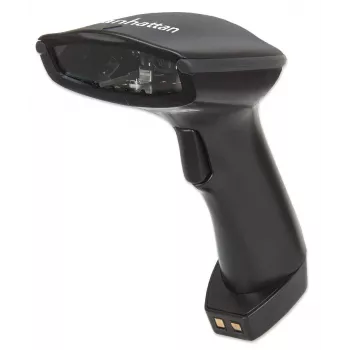 Leitor de códigos de barras CCD portátil linear sem fios Manhattan, Bluetooth, profundidade de leitura de 500 mm, alcance efetivo até 80 m (linha de vista), luz ambiente máx. 100.000 lux (luz solar), ficha substituível EU/US/UK/AU, preto, três anos de garantia