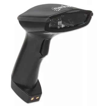 Leitor de códigos de barras CCD portátil linear sem fios Manhattan, Bluetooth, profundidade de leitura de 500 mm, alcance efetivo até 80 m (linha de vista), luz ambiente máx. 100.000 lux (luz solar), ficha substituível EU/US/UK/AU, preto, três anos de garantia