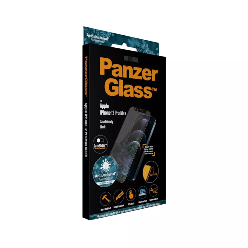Película de proteção de ecrã PanzerGlass ® CamSlider® iPhone 12 Pro Max | sem moldura