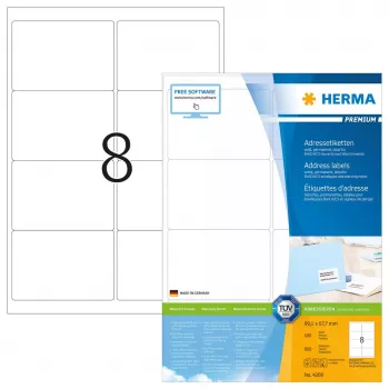 Etiquetas de endereço HERMA Premium A4 99,1x67,7 mm 800 unid.