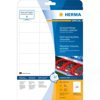 Etiquetas autoadesivas HERMA 4573 removíveis branco 480 unid.