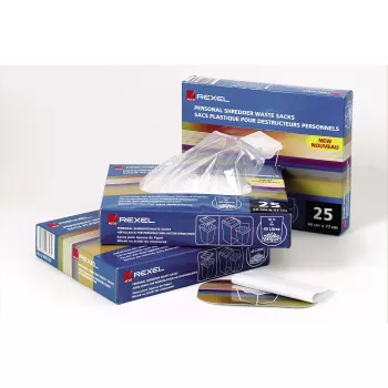 Sacos de plástico Rexel para destruidoras de entrada larga 175L (embalagem de 100)