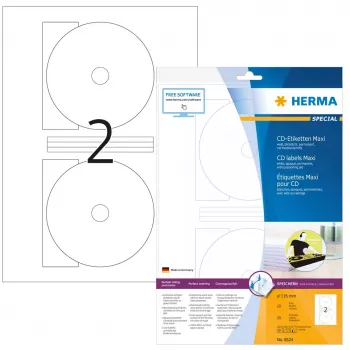 Etiqueta autocolante para impressora HERMA Etiquetas para CD Maxi A4 Ø 116 mm