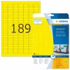 Etiquetas autocolantes para impressora HERMA Coloured Labels A4 25,4x10 mm amarelo
