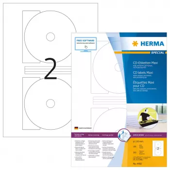 Etiquetas autocolantes para impressora HERMA Etiquetas para CD Maxi A4 Ø 116 mm