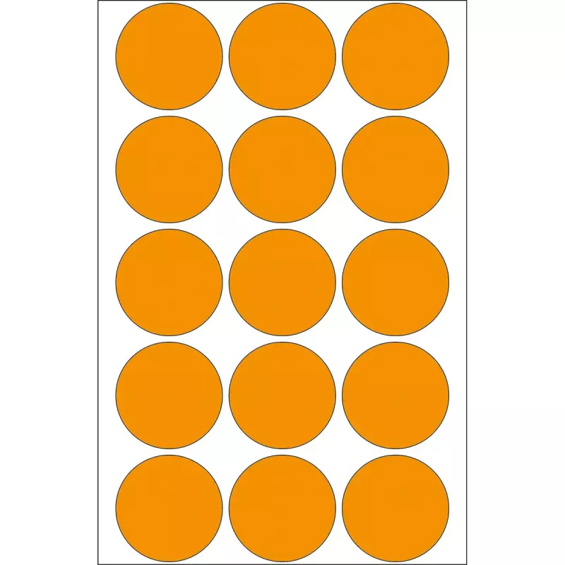 Etiquetas multiusos HERMA 2274 laranja vivo 32 mm redondas 360 unid.