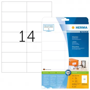 Etiquetas autocolantes para impressora HERMA Premium A4 105x42,3 mm 350 unid.