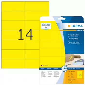 Etiquetas autocolantes HERMA 5058 amarelo 105x42.3 mm 280 unid.