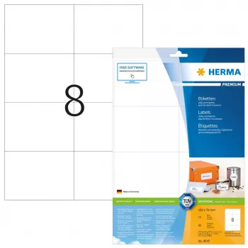 Etiqueta autocolante HERMA 8645 retangular permanente branco