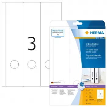Etiquetas autocolantes para impressora HERMA etiquetas de arquivo para jato de tinta A4 61x297 mm