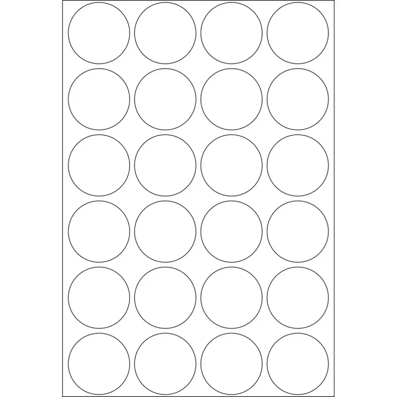 Etiquetas multifunções HERMA 768 unid. redondas papel branco 25 mm