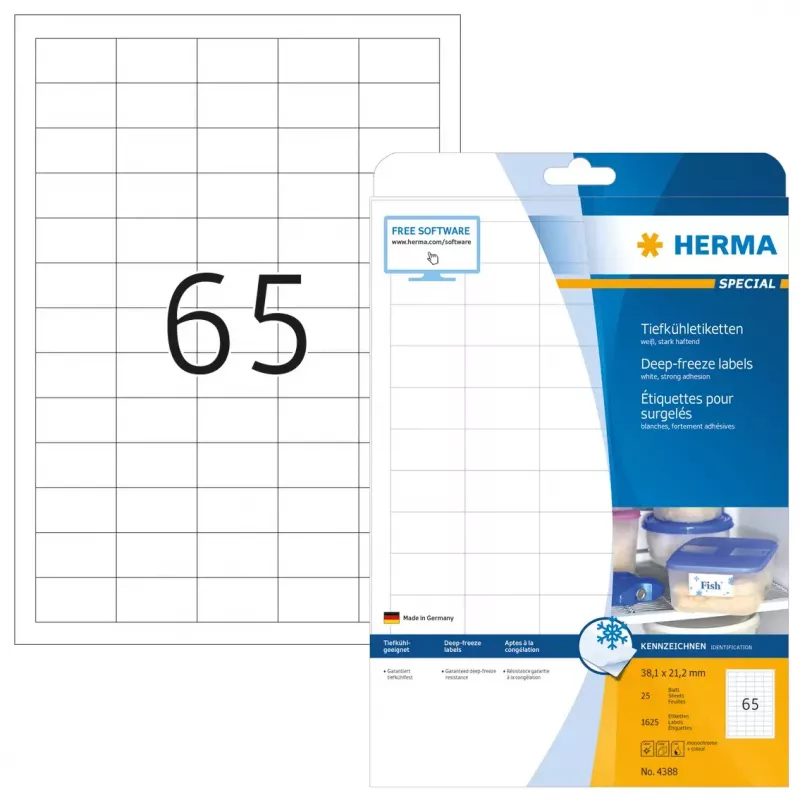 Etiquetas autocolantes para impressora HERMA etiquetas para congelação A4 1625 unid.