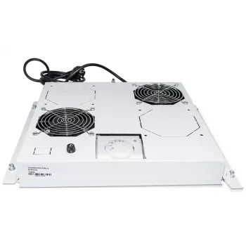 Intellinet unidade de ventilação de 2 ventoinhas para racks de 19 polegadas, montagem no teto, com termostato, cinzento