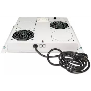Intellinet unidade de ventilação de 2 ventoinhas para racks de 19 polegadas, montagem no teto, com termostato, cinzento