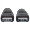 Manhattan 353960 cabo HDMI de alta velocidade CL3 para instalação em parede com Ethernet, 4K@60Hz, Premium High Speed, macho para macho, 8 m, preto