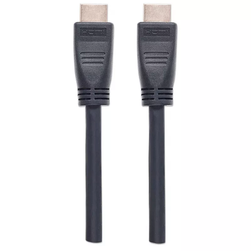 Manhattan 353960 cabo HDMI de alta velocidade CL3 para instalação em parede com Ethernet, 4K@60Hz, Premium High Speed, macho para macho, 8 m, preto