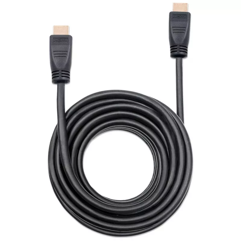 Manhattan 353960 cabo HDMI de alta velocidade CL3 para instalação em parede com Ethernet, 4K@60Hz, Premium High Speed, macho para macho, 8 m, preto