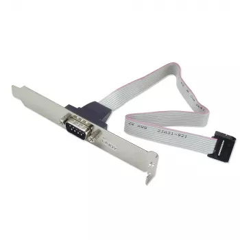 Lindy adaptador serial com chapa traseira para PC (9 pinos D macho, ligação 1:1)