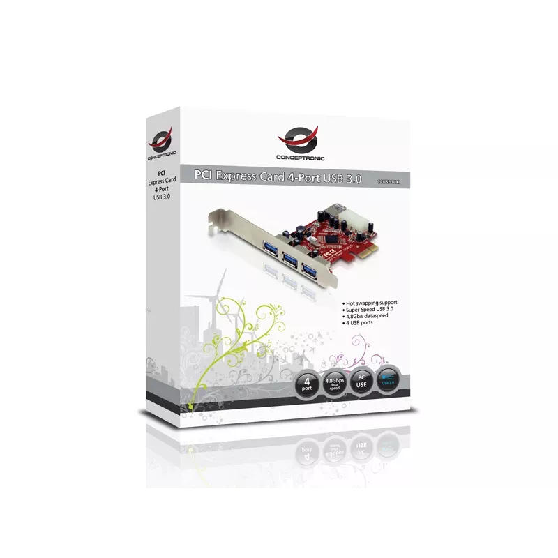 Placa PCI Express Conceptronic C4USB3EXI 4 portas USB 3.0