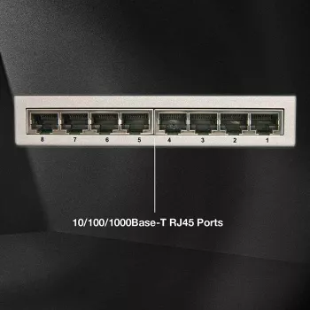 Lindy switch de rede - Gigabit, desktop, 8 portas, 10/100/1000