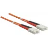 Cabo de patch de fibra ótica Intellinet, OM2, SC/SC, 2 m, laranja, duplex, multimodo, 50/125 µm, LSZH, fibra ótica, garantia vitalícia