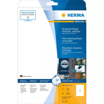 Etiqueta autocolante HERMA 4577 removível branco