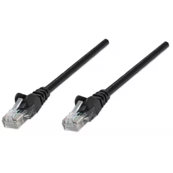 Cabo de rede patch Intellinet, Cat6, 15 m, preto, CCA, U/UTP, PVC, RJ45, contactos banhados a ouro, snagless, com alívio de tensão, garantia vitalícia