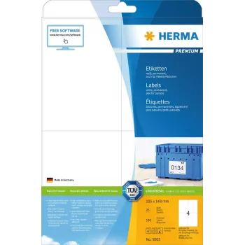 Etiqueta de impressora autoadesiva HERMA Labels Premium A4 105x148 mm