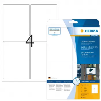 Etiqueta de impressora autoadesiva HERMA 9534 A4 película exterior 99,1 x 139 mm