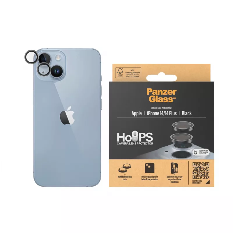 PanzerGlass ® Hoops® Proteção de lente da câmara preto iPhone 14 | 14 Plus