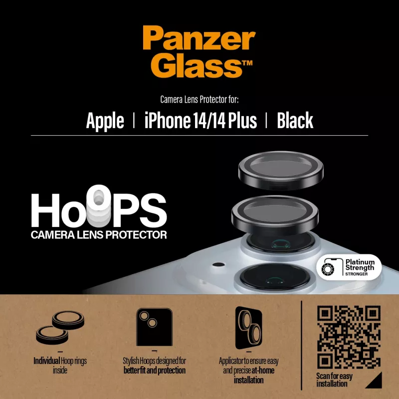 PanzerGlass ® Hoops® Proteção de lente da câmara preto iPhone 14 | 14 Plus