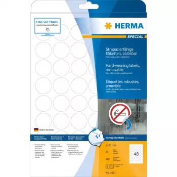 Etiquetas autoadesivas HERMA 4571 removíveis branco 960 unid.