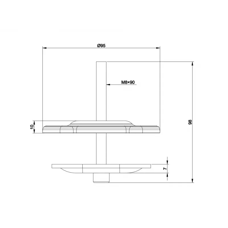Multibrackets M VESA Deskmount Officeline Grommet Base preto