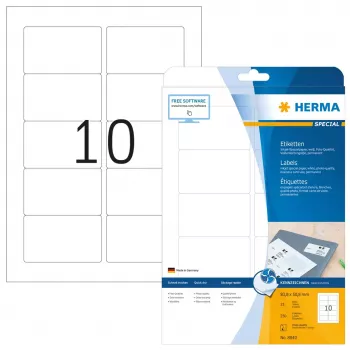 Etiqueta de impressora autoadesiva HERMA etiquetas de jato de tinta A4 83,8x50,8 mm