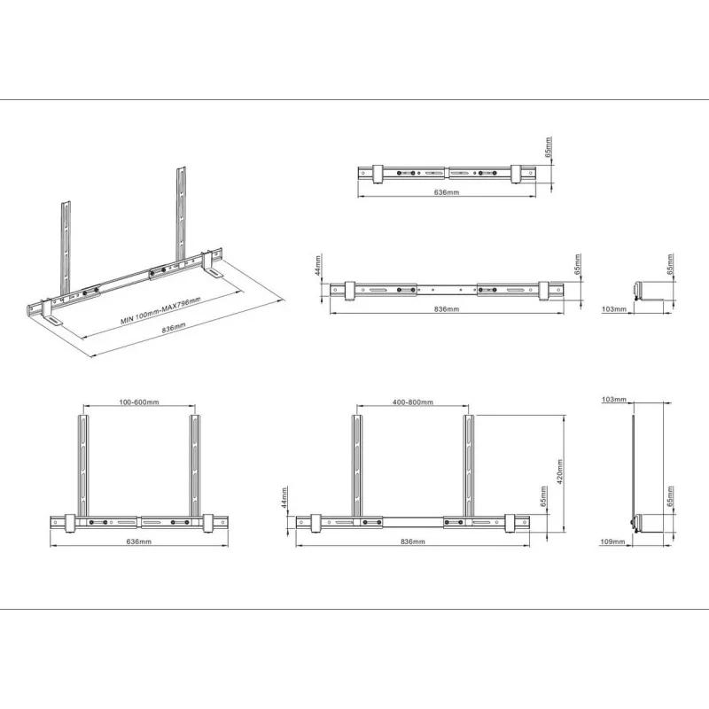 Suporte para soundbar Multibrackets M Universal 55 a 110 polegadas preto 10 kg