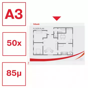 Esselte Quality Pocket A3 Horizontal, 30% plástico reciclado de material pré-consumo