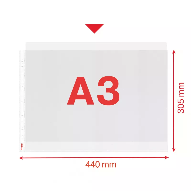 Esselte Quality Pocket A3 Horizontal, 30% plástico reciclado de material pré-consumo
