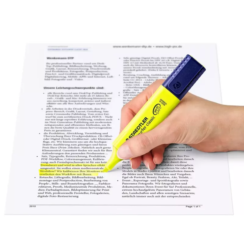 Marcador Staedtler Textsurfer classic 364 ponta biselada azul verde rosa amarelo