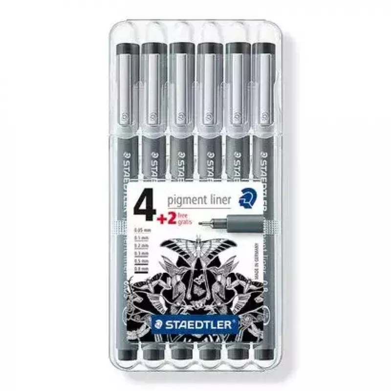 Fineliner Staedtler 308 SB6P preto 6 unid.