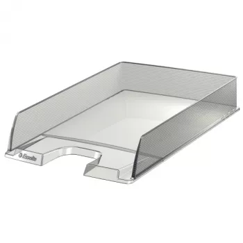 Cesto de correspondência Esselte Europost transparente, plástico, transparente, A4, A4, 243 x 332 x 57 mm, 254 x 350 x 61 mm