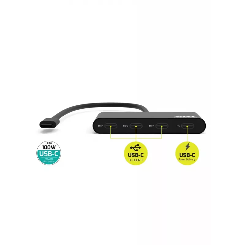 Hub USB Port Designs 900147 USB Type-C 5000 Mbit/s preto