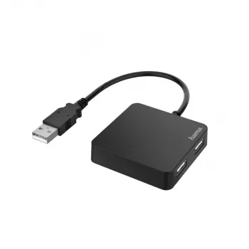 Hub de interfaces Hama 00200121 USB 2.0 480 Mbit/s preto