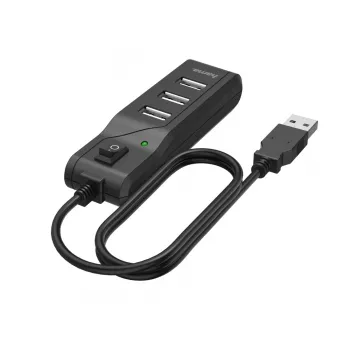 Hama 00200118 Hub de interfaces USB 2.0 480 Mbit/s preto